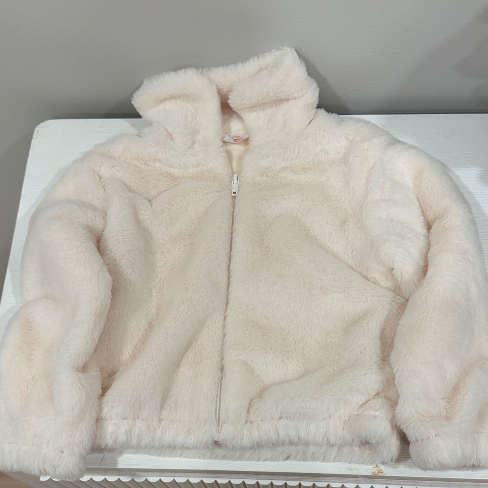 Wonder Nation Kids Plush Zip-Up Jacket - Cream